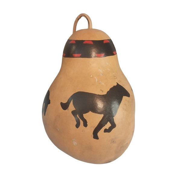Handmade Other - Galloping Horses Gourd Art Hand Painted